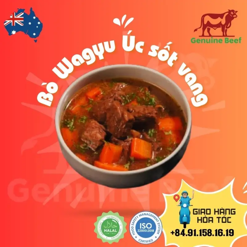 Bò Wagyu Úc sốt vang