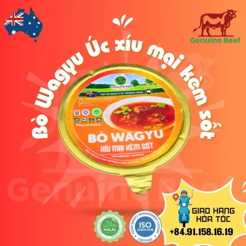  Bò Wagyu Úc xíu mại kèm sốt